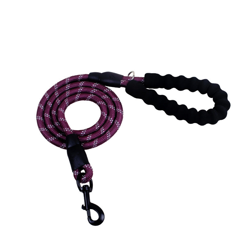 Reflective Nylon Dog Leash With Padded Handle For Safe Night Walks