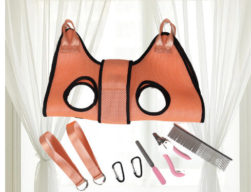 Mesh Pet Grooming Hammock For Easy Nail Trimming