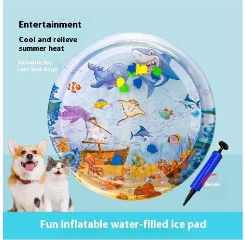 Cooling Inflatable Pet Water Mat For Summer Comfort And Play